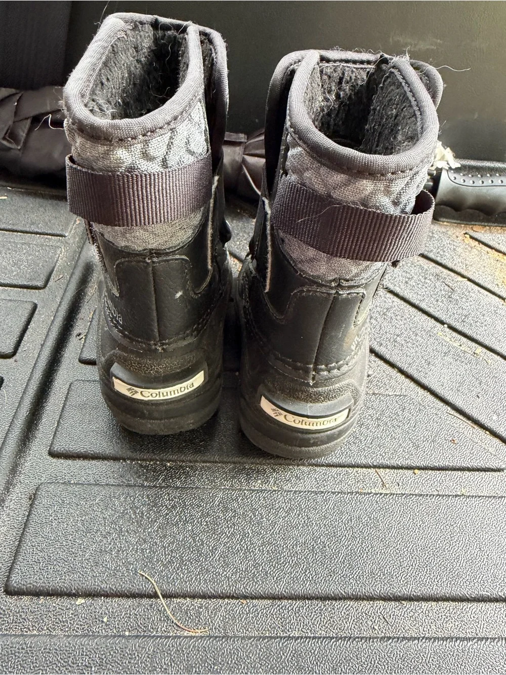 Columbia Kids' Waterproof Black Snow Boots with Hook-and-Loop Strap
